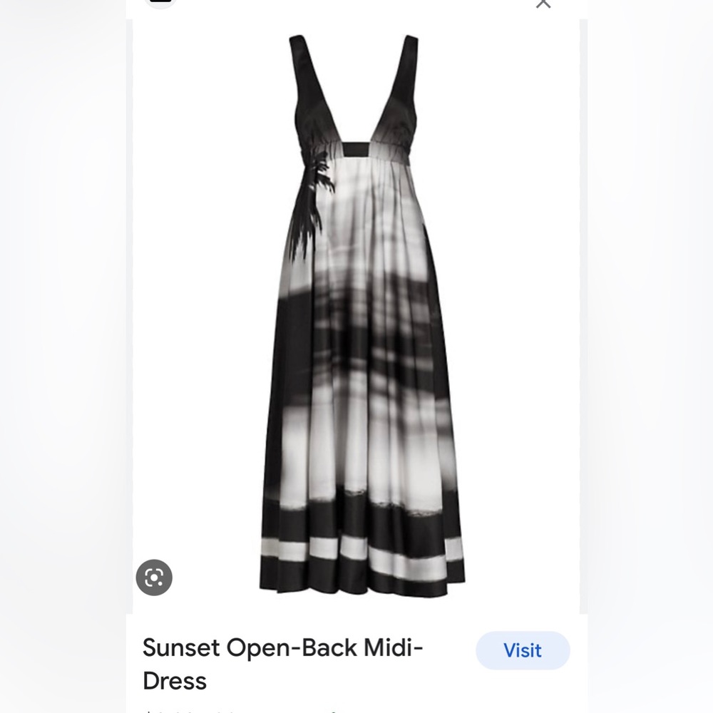 Brandon Maxwell Paige Dress in Sunset Black and White. Size 6